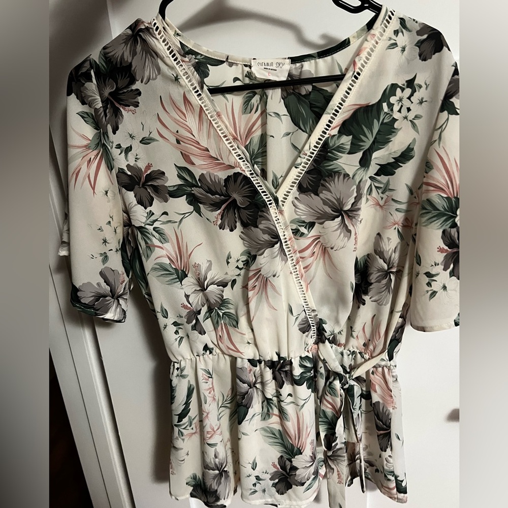 Cute mock wrap top